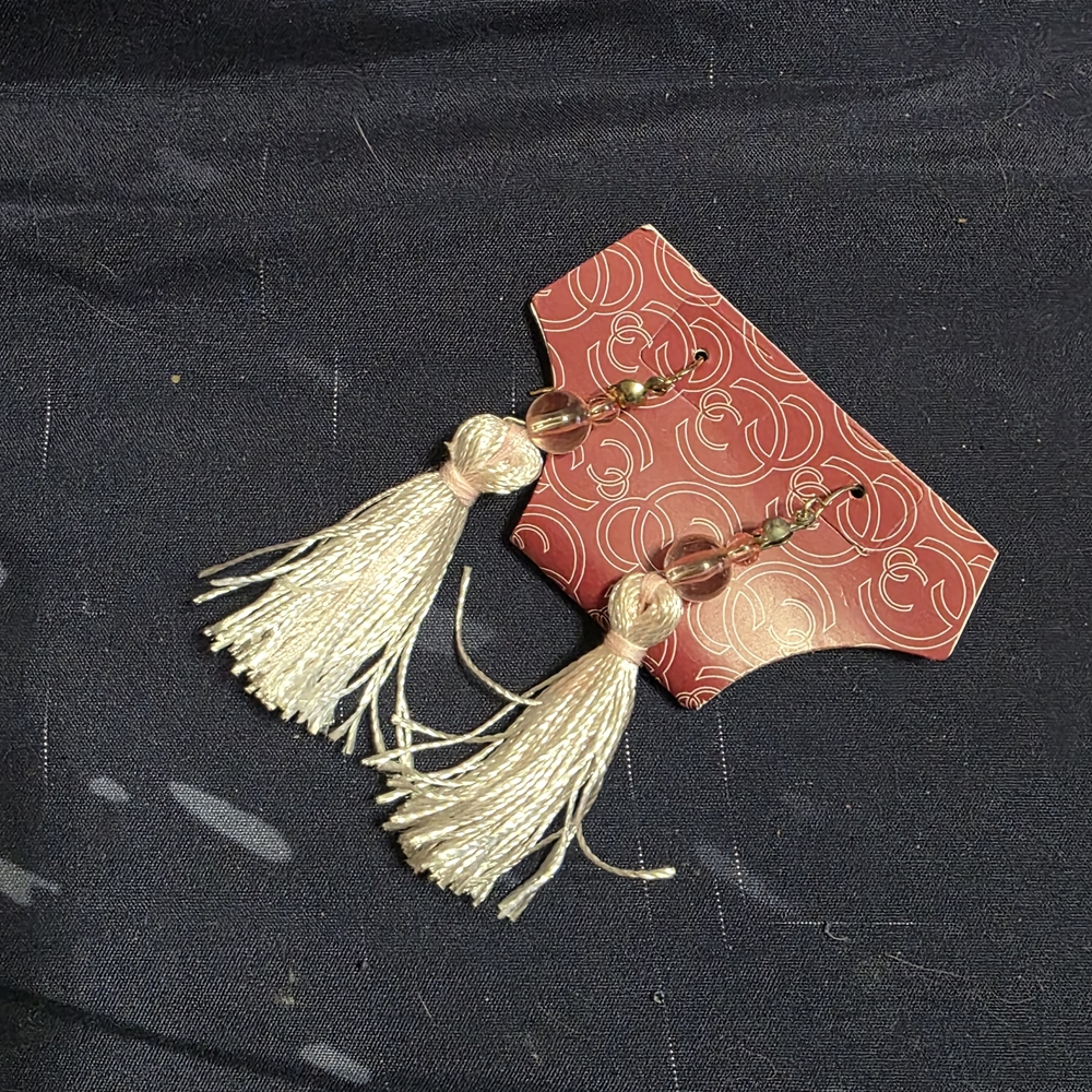 Elegant Pink Tassel Earrings